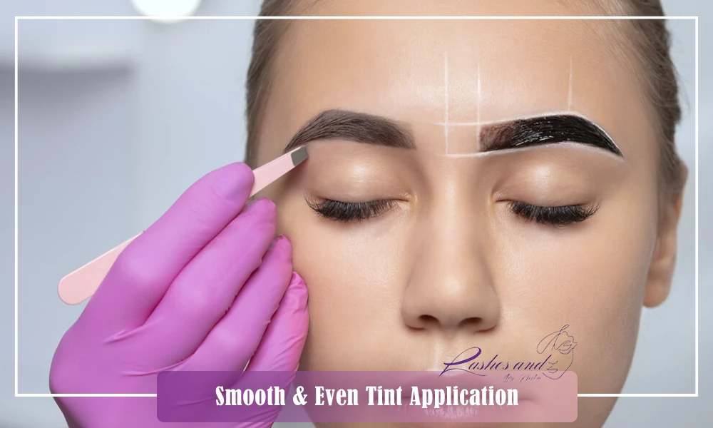 Step-by-step guide on how to apply eyebrow or eyelash tint evenly for a professional finish